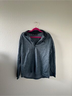 Under Armour Heather Gray and Black Quarter-Zip Pullover